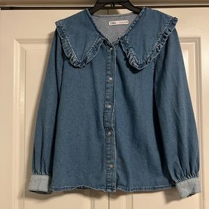 Zara Denim Blouse SMALL